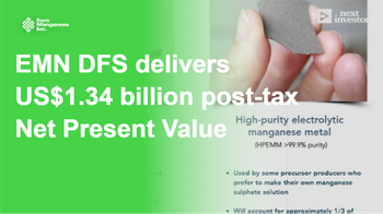 EMN DFS delivers US$1.34 billion post-tax Net Present Value