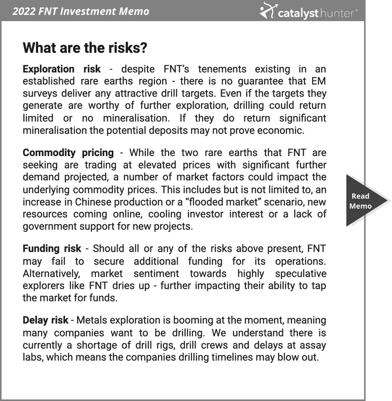 FNT Investing risks
