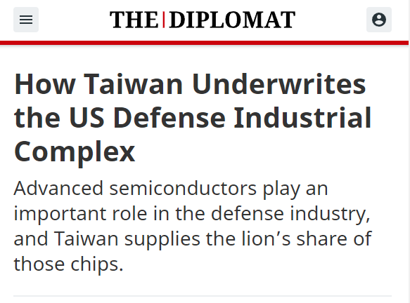 How Taiwan underwrites the US Defence industrial complex